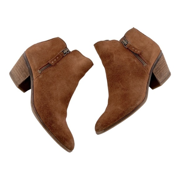 Frye Women's Judy Zip Bootie Ankle Boots Size 6 M 347-0015-COGNAC Suede - Picture 6 of 16